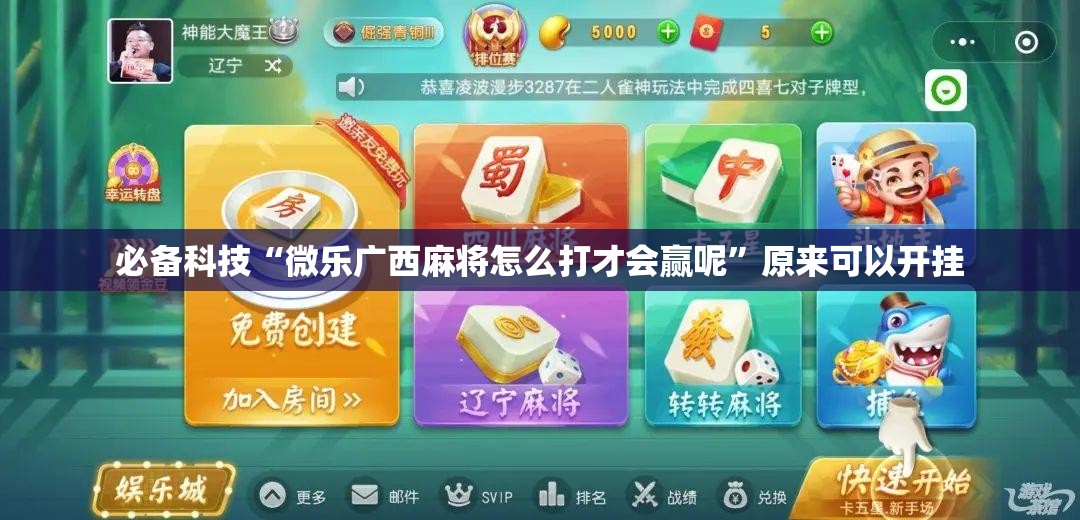 必备科技“微乐广西麻将怎么打才会赢呢”原来可以开挂
