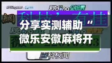 分享实测辅助“微乐安徽麻将开挂神器下载”(透视)其实确实有挂