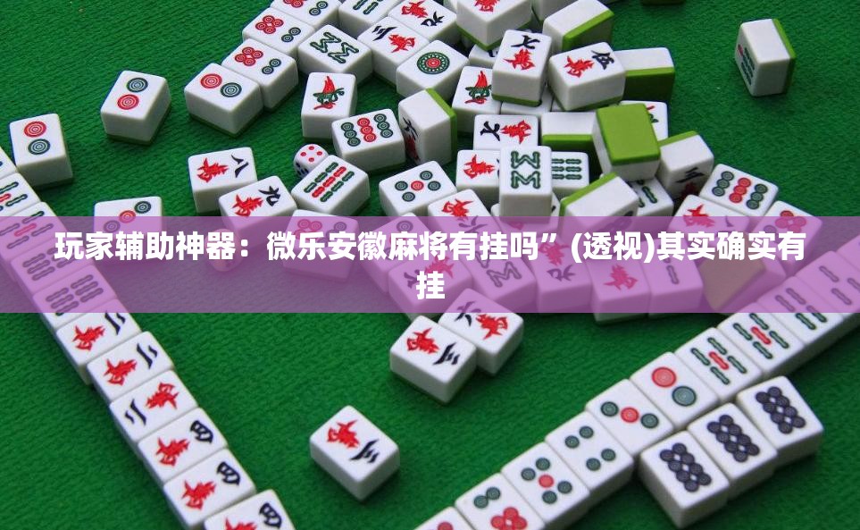 玩家辅助神器：微乐安徽麻将有挂吗”(透视)其实确实有挂