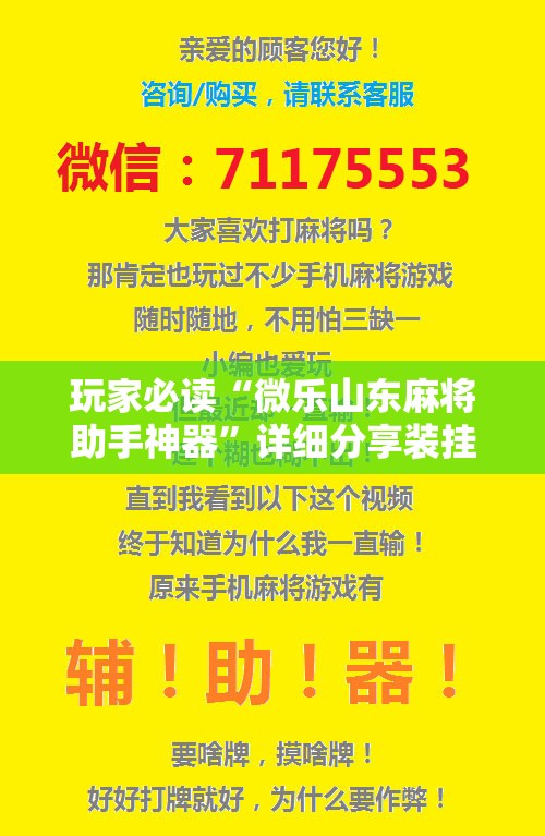 玩家必读“微乐山东麻将助手神器”详细分享装挂步骤