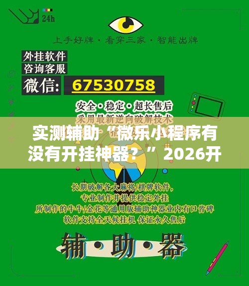 实测辅助“微乐小程序有没有开挂神器？”2026开挂教程步骤