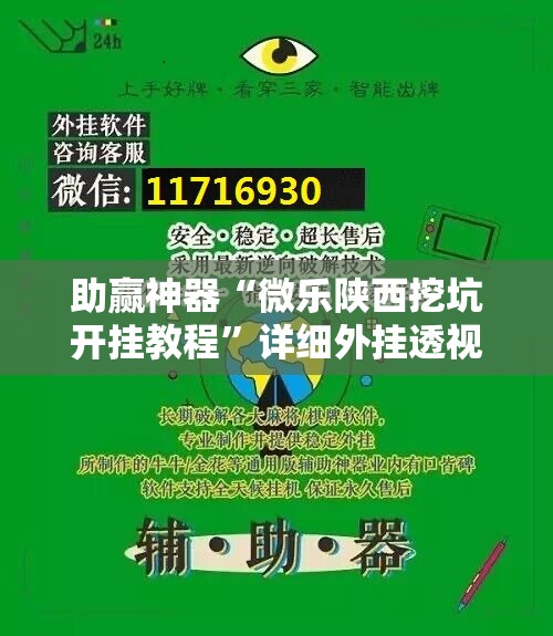 助赢神器“微乐陕西挖坑开挂教程”详细外挂透视辅助软件教程