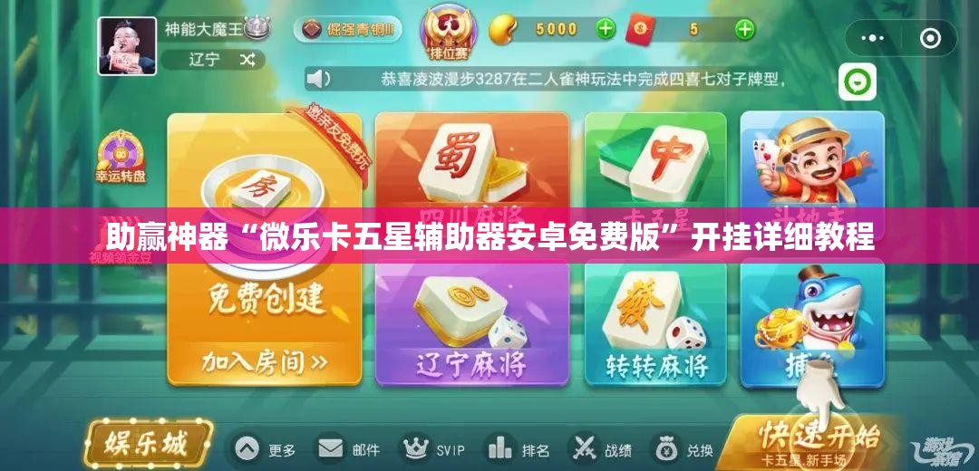 助赢神器“微乐卡五星辅助器安卓免费版”开挂详细教程