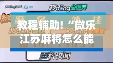 教程辅助!“微乐江苏麻将怎么能赢(透视)”开挂辅助脚本+详细开挂安装教程