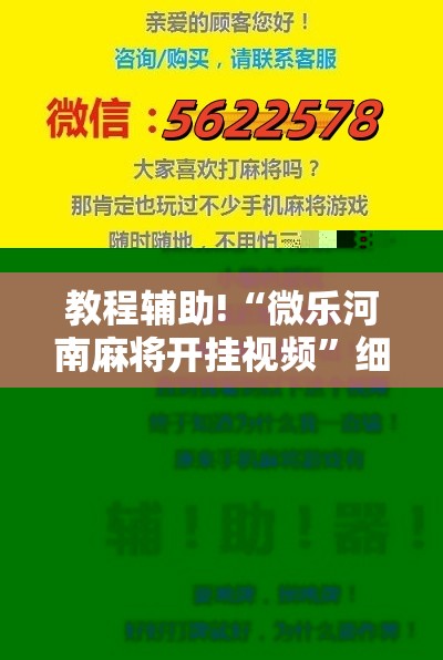 教程辅助!“微乐河南麻将开挂视频”细辅助教程分享
