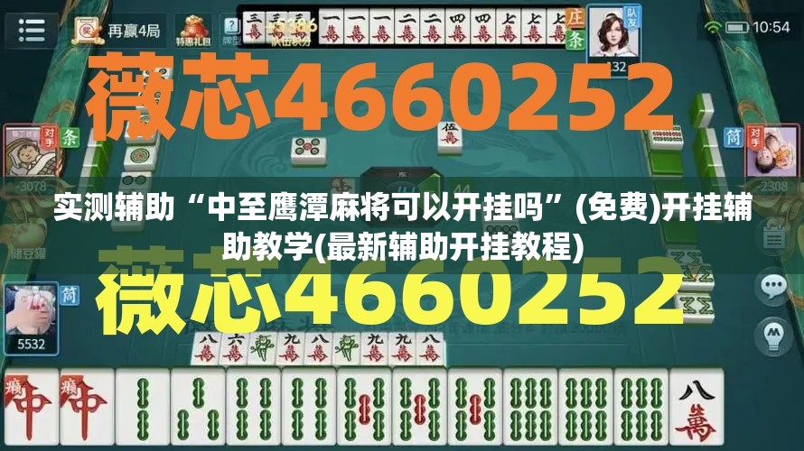 实测辅助“中至鹰潭麻将可以开挂吗”(免费)开挂辅助教学(最新辅助开挂教程)