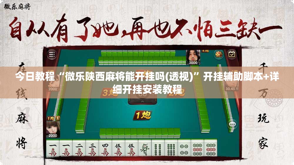 今日教程“微乐陕西麻将能开挂吗(透视)”开挂辅助脚本+详细开挂安装教程