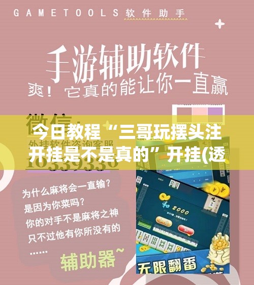 今日教程“三哥玩摆头注开挂是不是真的	”开挂(透视)辅助神器