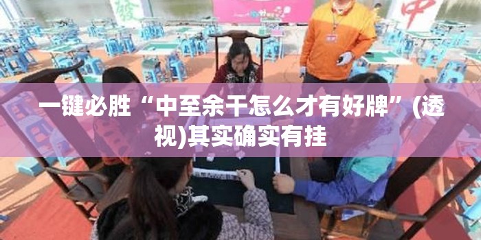 一键必胜“中至余干怎么才有好牌”(透视)其实确实有挂