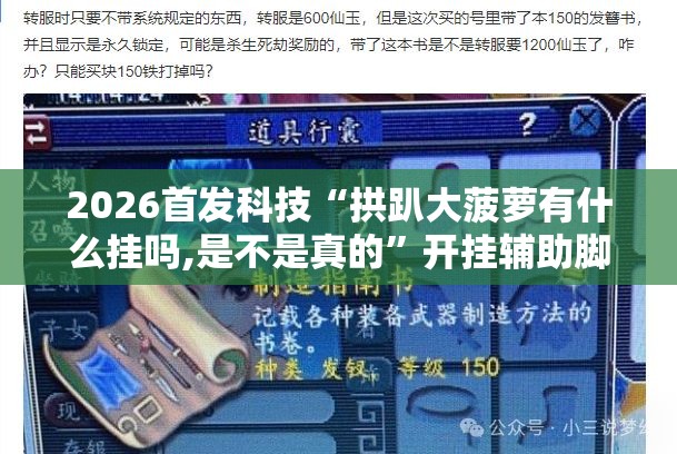 2026首发科技“拱趴大菠萝有什么挂吗,是不是真的”开挂辅助脚本+详细开挂安装教程