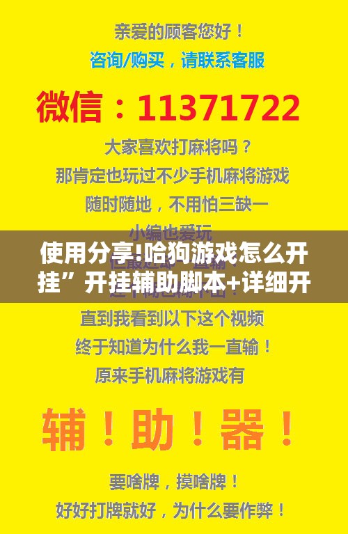 使用分享!哈狗游戏怎么开挂”开挂辅助脚本+详细开挂安装教程
