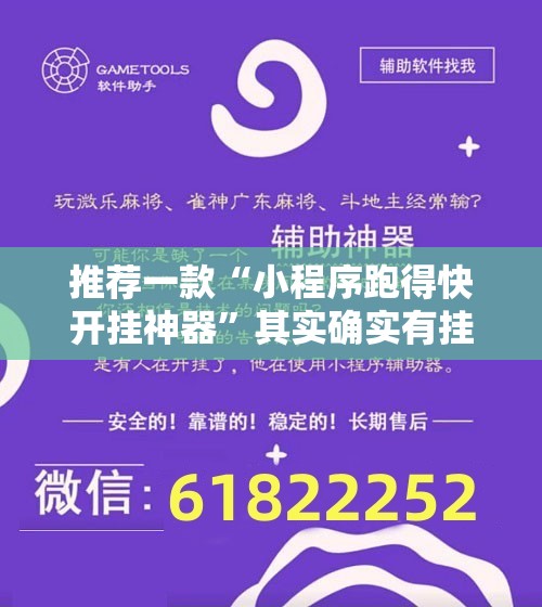 推荐一款“小程序跑得快开挂神器”其实确实有挂