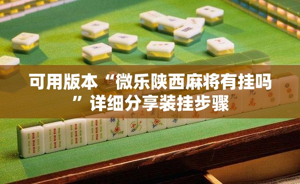 可用版本“微乐陕西麻将有挂吗”详细分享装挂步骤
