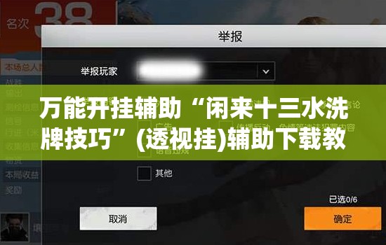万能开挂辅助“闲来十三水洗牌技巧”(透视挂)辅助下载教程