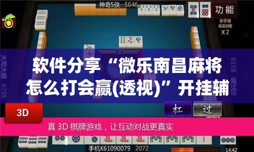 软件分享“微乐南昌麻将怎么打会赢(透视)”开挂辅助脚本+详细开挂安装教程