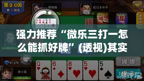 强力推荐“微乐三打一怎么能抓好牌”(透视)其实确实有挂
