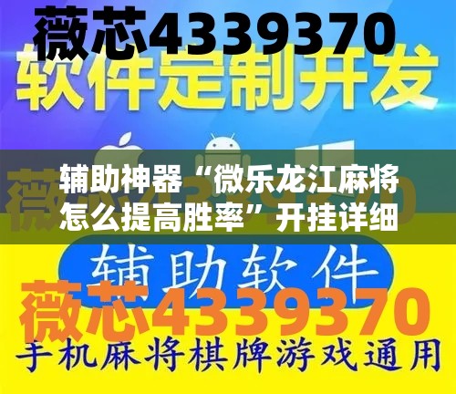 辅助神器“微乐龙江麻将怎么提高胜率”开挂详细教程