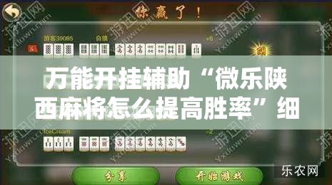 万能开挂辅助“微乐陕西麻将怎么提高胜率”细辅助教程分享